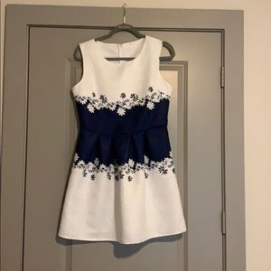 NWOT White and Navy dress
